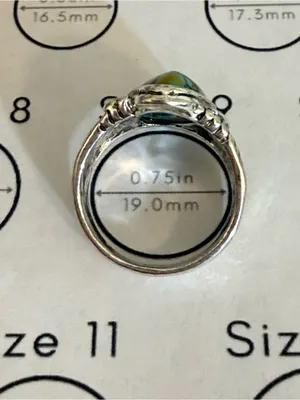 Silver Tone Ring Faux Turquoise No Size See Photos Southwestern Boho thumbnail 7