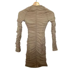 Michael Costello x REVOLVE‎ Franky Mini Dress in Taupe thumbnail 4