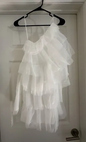 Selfie Leslie Dress White One-Shoulder thumbnail 1