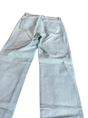Revice High Waisted Straight Leg Jeans Distressed Denim Light Wash Size 26 Women thumbnail 11