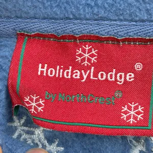 Snowman Winter Christmas Fleece Jacket Womens 1X Blue Grandmacore Holiday Lodge thumbnail 3