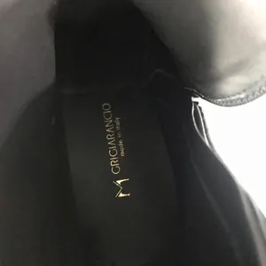 Grigiarancio Genuine Leather Black booties -Made in Italy Size-38 (8) thumbnail 5