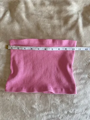 Sugar Pink Ribbed Sleeveless Strapless Tube Top Summer Tank Women’s Sz XS EUC thumbnail 2