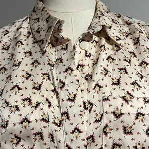 Reiss NWOT Pia Printed Geometric half button up - 2 ($228) thumbnail 15