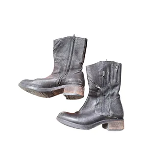 VERA WANG Leather Moto Boots Black Sz 8 thumbnail 3