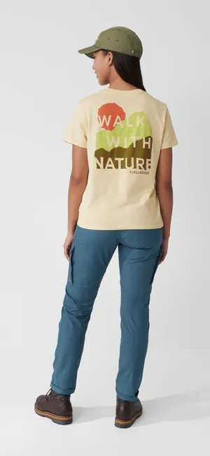 Fjallraven Walk With Nature Graphic Tee in Pale Yellow thumbnail 1