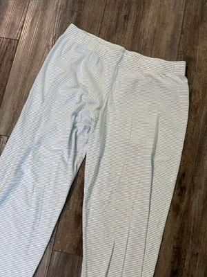 LAKE Pajamas Women Size Small Hydrangea Blue Stripe Pima Cotton Henley Pants thumbnail 2