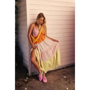 Free People Bohemian Beach Summer What Love Is Maxi Dress Size Medium Sundress thumbnail 5