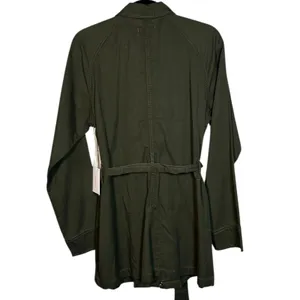 NWT GOOD AMERICAN‎ Anthropologie Olive Green Utility Belted Jacket Coat 2 Medium thumbnail 2