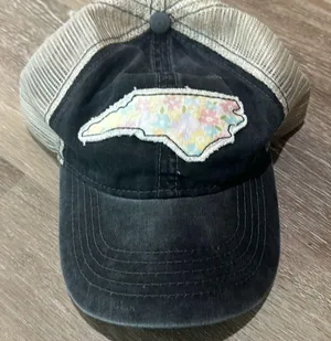 North Carolina gray and tan trucker hat thumbnail 1