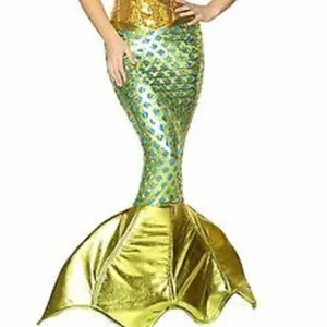 NEW Roma Green Mermaid Tail Skirt Costume w/ Blue Sequins & Back Zip Medium thumbnail 3