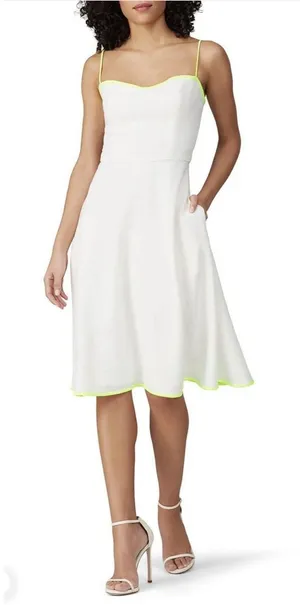 Black Halo White Quill Dress Size 6 thumbnail 1