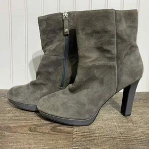 Ellen Tracy Ankle Boot Womens Dark Gray.‎ Leather High Heel sz 9 thumbnail 2