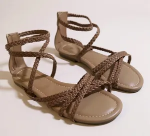 X/appeal Kayla Strappy braided gladiator flats. Size 6. thumbnail 1