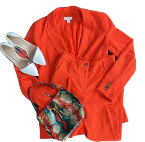 Top Shop orange ankle pant suit thumbnail 16