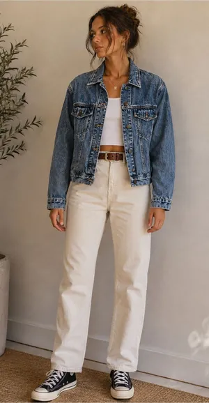 Bill Blass Vintage 90s Denim Trucker Jean Staple Retro Jacket thumbnail 1
