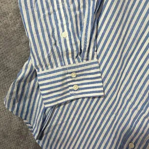 J.Crew Size L Blue White Striped Cotton Button Down Shirt Long Sleeve Officewear thumbnail 3