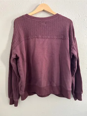 Maurices Dusty Mauve Textured Crewneck Sweater Fall Comfy Casual XL thumbnail 6