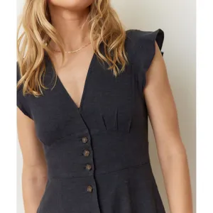 NWT Marine Layer Camila Maxi Dress Navy Blue Size XS Hemp Tencel Stretch thumbnail 3