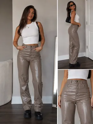 Abercrombie & Fitch 90s Straight Ultra High Rise Leather Pants thumbnail 2