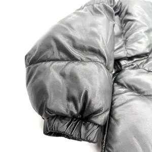 Men Faux Leather Bomber Jacket Quilted Coat Puffer Jacket Padded Jacket Winter Lined thumbnail 3