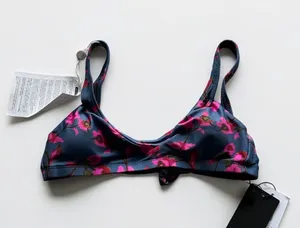 Vix Paula Hermanny Fiore Iris Bikini Top Pink‎ Teal Floral Tie Back New Size M thumbnail 1