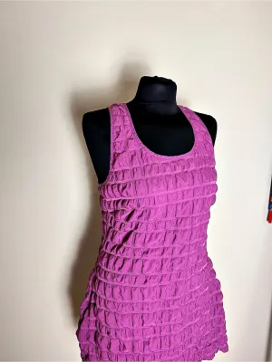 Weekday Purple Mini Dress Ruched M thumbnail 2