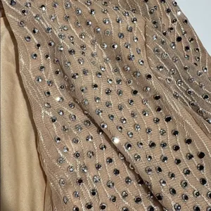 Windsor Sequin V-Neck Long Sleeve Dress - Tan EUC thumbnail 7
