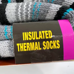 Escape Heat Insulated Thermal Socks Women 9 11 Gray Black Aqua‎ Stripe Cozy Warm thumbnail 8