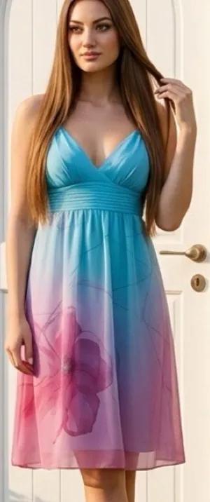 Y2K Fairy Pastel Whimsical Midi Babydoll Dress Womens Medium Event Romantic thumbnail 1