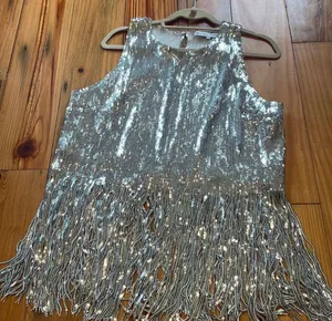 Sequin Top Silver Size L thumbnail 1