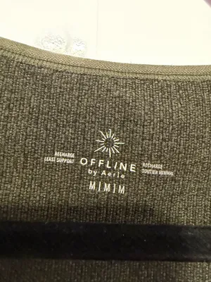 Aerie OFFLINE Recharge‎ Ribbed V-Neck Tank Top Bra Green Medium thumbnail 2