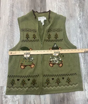 Heirloom Collectibles Christmas Collection Fill Zip Sweater Vest Size XL thumbnail 2