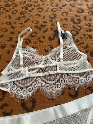 Avidlove Sheer White Lace Bralette & Bikini Set - Feminine Mesh Intimates thumbnail 3