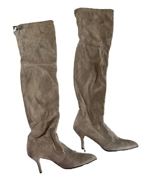 Stuart Weitzman Taupe Suede Tie Model Over-The-Knee Boot Size 9 thumbnail 1