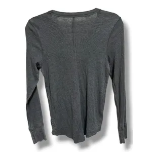 Aerie Womens Charcoal Gray Ribbed‎ Henley Long Sleeve Top Size Medium Slim Fit thumbnail 2