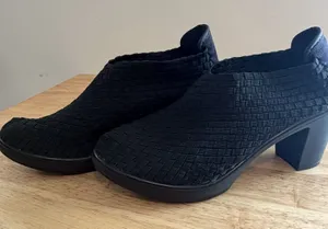 Steven‎ By Steve Madden Woven Heel Womens Eliza Size 8 Black Y2K Block Heel thumbnail 1
