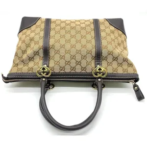 Gucci GG monogram canvas and leather tote thumbnail 5