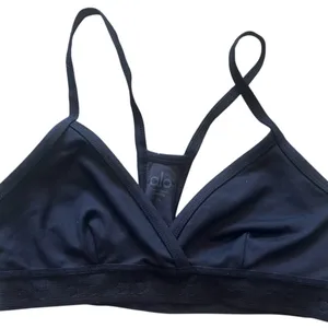 ALO YOGA Black Racerback Bralette Bra size XS Alo Logo gym run dance EUC thumbnail 1