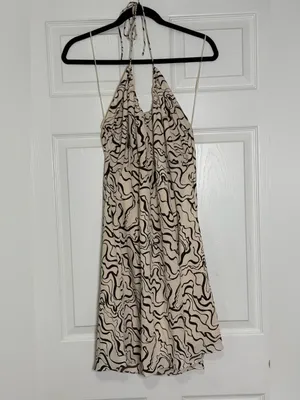 Abercrombie & Fitch Halter Ruched Abstract Print Mini Dress Size XL thumbnail 5