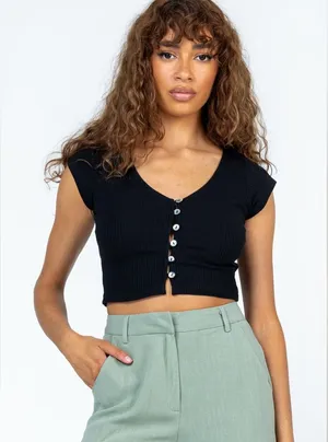 Princess Polly Indica Top in Black Size 0 New with tag thumbnail 1
