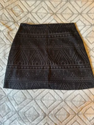 Blue Rain Black Patterned Boutique Mini Skirt thumbnail 2