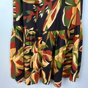 House‎ of Harlow 1960 Tiered Linen Blend Midi Skirt Earth Tones Boho Fairy Small thumbnail 8