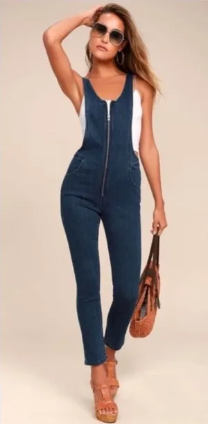 FREE PEOPLE Jax Denim Jumpsuit thumbnail 1