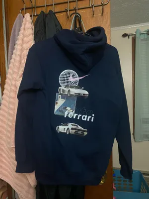 White Ferrari hoodie Blue thumbnail 2