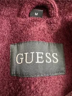 Guess Double-Breasted Pea Coat in Burgundy thumbnail 8