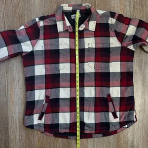 Carhartt Women’s XL Fleece Lined Flannel Shacket Buffalo Plaid Red Black White thumbnail 5