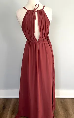 Revelry Rosewood Pink Mauve Eliza Chiffon Bridesmaids Formal Prom Dress thumbnail 6