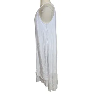Beachy Airy Coastal White Halter Neck High Low Pull Over Dress thumbnail 4