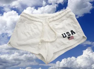 Dreamsickle White USA Lounge Drawstring Shorts thumbnail 1